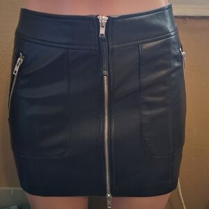 Steven Madden Black Faux Leather Skirt